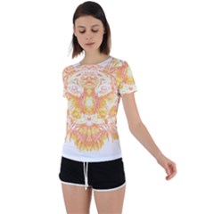 Tiger Face T- Shirttiger T- Shirt (3) Back Circle Cutout Sports Tee by maxcute