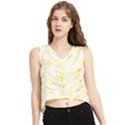 Tiger Stripes T- Shirt Gold Tiger Stripes Design T- Shirt V-Neck Cropped Tank Top View1