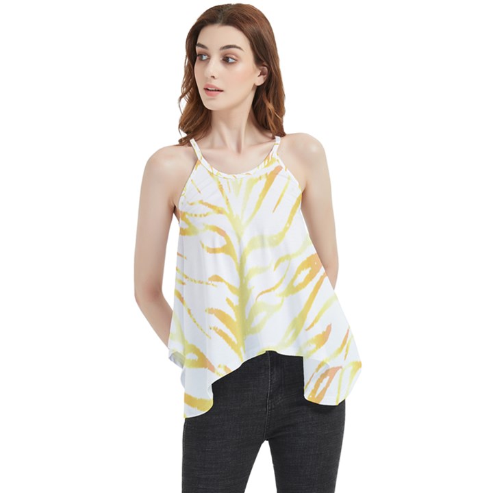 Tiger Stripes T- Shirt Gold Tiger Stripes Design T- Shirt Flowy Camisole Tank Top