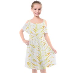 Tiger Stripes T- Shirt Gold Tiger Stripes Design T- Shirt Kids  Cut Out Shoulders Chiffon Dress by maxcute