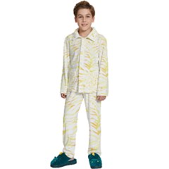 Tiger Stripes T- Shirt Gold Tiger Stripes Design T- Shirt Kids  Long Sleeve Velvet Pajamas Set