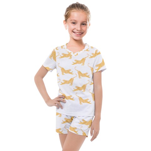 Tigers T- Shirt Golden Tigers T- Shirt Kids  Mesh Tee And Shorts Set by maxcute