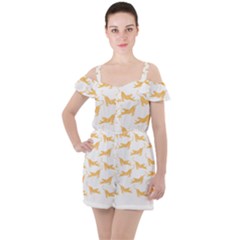 Tigers T- Shirt Golden Tigers T- Shirt Ruffle Cut Out Chiffon Playsuit by maxcute