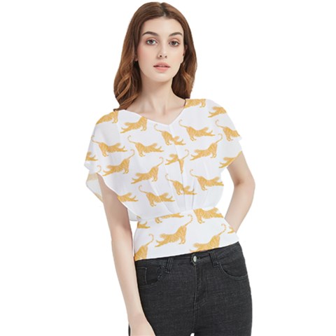 Tigers T- Shirt Golden Tigers T- Shirt Butterfly Chiffon Blouse by maxcute