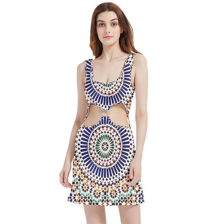 Tiles T- Shirttile Pattern, Moroccan Zellige Tilework T- Shirt Velour Cutout Dress