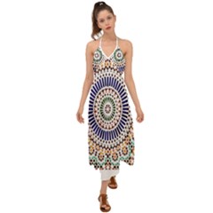 Tiles T- Shirttile Pattern, Moroccan Zellige Tilework T- Shirt Halter Tie Back Dress  by maxcute