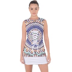 Tiles T- Shirttile Pattern, Moroccan Zellige Tilework T- Shirt Lace Up Front Bodycon Dress by maxcute