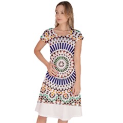 Tiles T- Shirttile Pattern, Moroccan Zellige Tilework T- Shirt Classic Short Sleeve Dress by maxcute