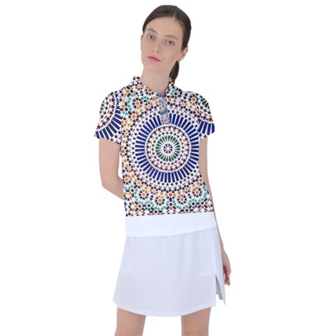 Tiles T- Shirttile Pattern, Moroccan Zellige Tilework T- Shirt Women s Polo Tee by maxcute