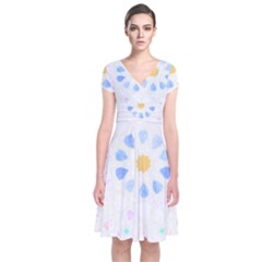 Tiles T- Shirtzellige Moroccan Mosaic Tilework T- Shirt Short Sleeve Front Wrap Dress by maxcute