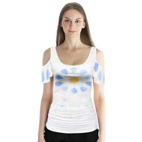 Tiles T- Shirtzellige Moroccan Mosaic Tilework T- Shirt Butterfly Sleeve Cutout Tee  by maxcute