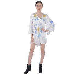 Tiles T- Shirtzellige Moroccan Mosaic Tilework T- Shirt V-neck Flare Sleeve Mini Dress by maxcute