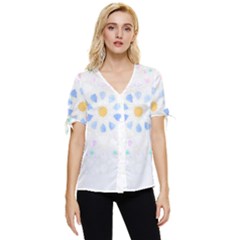 Tiles T- Shirtzellige Moroccan Mosaic Tilework T- Shirt Bow Sleeve Button Up Top by maxcute