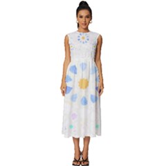 Tiles T- Shirtzellige Moroccan Mosaic Tilework T- Shirt Sleeveless Round Neck Midi Dress