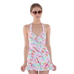 Toucan T- Shirt Toucan Pattern T- Shirt Halter Dress Swimsuit  by maxcute