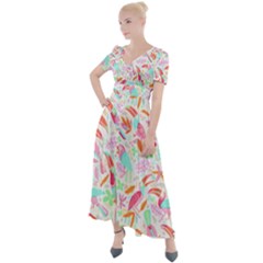 Toucan T- Shirt Toucan Pattern T- Shirt Button Up Short Sleeve Maxi Dress by maxcute