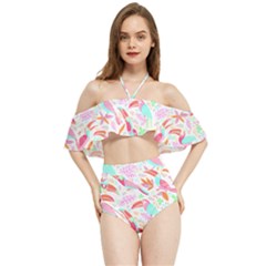 Toucan T- Shirt Toucan Pattern T- Shirt Halter Flowy Bikini Set  by maxcute