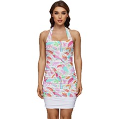 Toucan T- Shirt Toucan Pattern T- Shirt Sleeveless Wide Square Neckline Ruched Bodycon Dress by maxcute