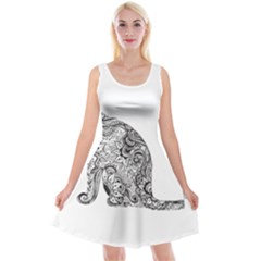 Trippy T- Shirt Cat Silhouette T- Shirt Reversible Velvet Sleeveless Dress by maxcute