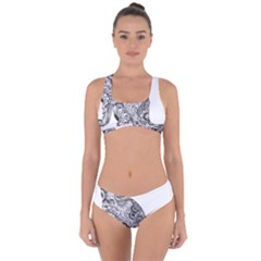 Trippy T- Shirt Cat Silhouette T- Shirt Criss Cross Bikini Set by maxcute