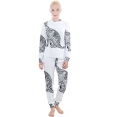 Trippy T- Shirt Cat Silhouette T- Shirt Women s Lounge Set by maxcute