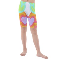 Tropical Fruit T- Shirt P I N E A P P L E A T S E A F U N N Y D E S I G N F O R W O M E N S T- Shirt Kids  Mid Length Swim Shorts by maxcute