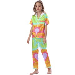 Tropical Fruit T- Shirt P I N E A P P L E A T S E A F U N N Y D E S I G N F O R W O M E N S T- Shirt Kids  Satin Short Sleeve Pajamas Set by maxcute