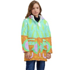 Tropical Fruit T- Shirt Pineapple At Sea T- Shirt Kid s Hooded Longline Puffer Jacket by maxcute