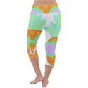 Tropical Fruit T- Shirt Pineapple At Sea T- Shirt Lightweight Velour Capri Yoga Leggings View4