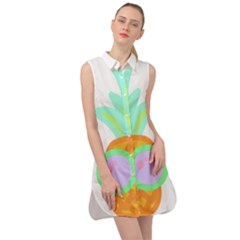 Tropical Fruit T- Shirt Pineapple At Sea T- Shirt Sleeveless Shirt Dress by maxcute