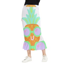 Tropical Fruit T- Shirt Pineapple At Sea T- Shirt Maxi Fishtail Chiffon Skirt by maxcute