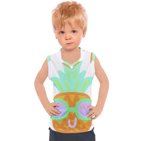 Tropical Fruit T- Shirt Pineapple At Sea T- Shirt Kids  Sport Tank Top by maxcute