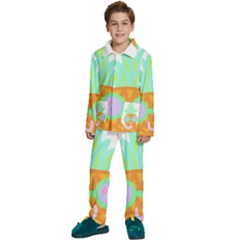 Tropical Fruit T- Shirt Pineapple At Sea T- Shirt Kids  Long Sleeve Velvet Pajamas Set by maxcute