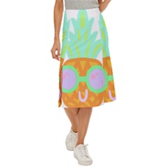 Tropical Fruit T- Shirt Pineapple At Sea T- Shirt Midi Panel Skirt by maxcute