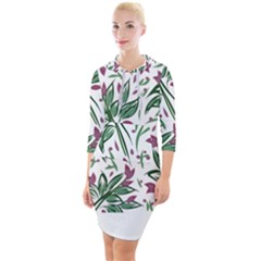 Tropical Island T- Shirt Pattern Love Collection 2 Quarter Sleeve Hood Bodycon Dress by maxcute