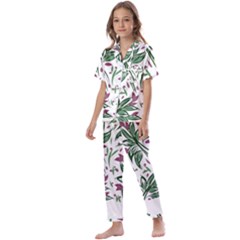 Tropical Island T- Shirt Pattern Love Collection 2 Kids  Satin Short Sleeve Pajamas Set by maxcute