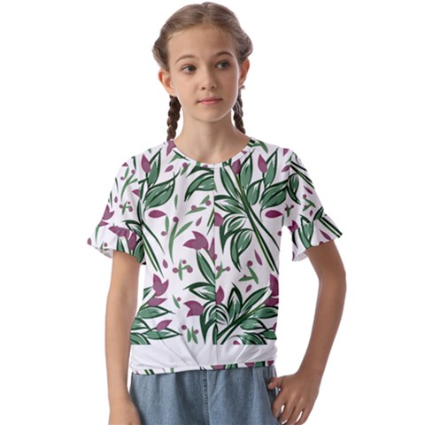 Tropical Island T- Shirt Pattern Love Collection 2 Kids  Cuff Sleeve Scrunch Bottom Tee by maxcute