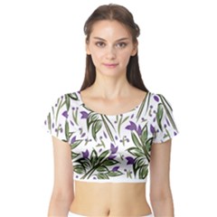 Tropical Island T- Shirt Pattern Love Collection 3 Short Sleeve Crop Top by maxcute