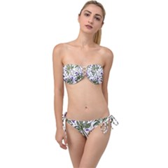 Tropical Island T- Shirt Pattern Love Collection 3 Twist Bandeau Bikini Set by maxcute