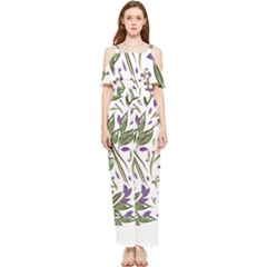 Tropical Island T- Shirt Pattern Love Collection 3 Draped Sleeveless Chiffon Jumpsuit by maxcute