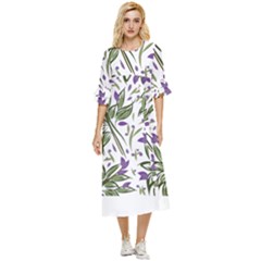 Tropical Island T- Shirt Pattern Love Collection 3 Double Cuff Midi Dress by maxcute