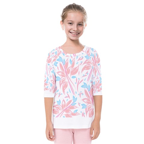 Tropical Island T- Shirt Pattern Love Collection T- Shirt Kids  Quarter Sleeve Raglan Tee by maxcute