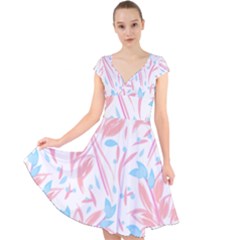 Tropical Island T- Shirt Pattern Love Collection T- Shirt Cap Sleeve Front Wrap Midi Dress