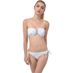 Tropical Island T- Shirt Pattern Love Collection Twist Bandeau Bikini Set by maxcute