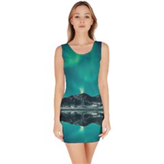 Blue And Green Sky And Mountain Bodycon Dress