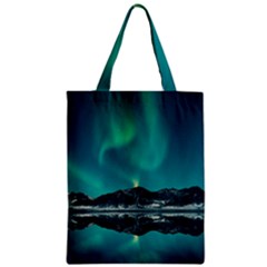 Blue And Green Sky And Mountain Zipper Classic Tote Bag