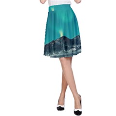 Blue And Green Sky And Mountain A-line Skirt