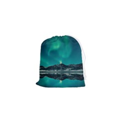 Blue And Green Sky And Mountain Drawstring Pouch (xs)