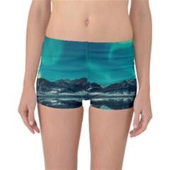 Blue And Green Sky And Mountain Reversible Boyleg Bikini Bottoms