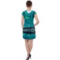 Blue And Green Sky And Mountain Drawstring Hooded Dress View2